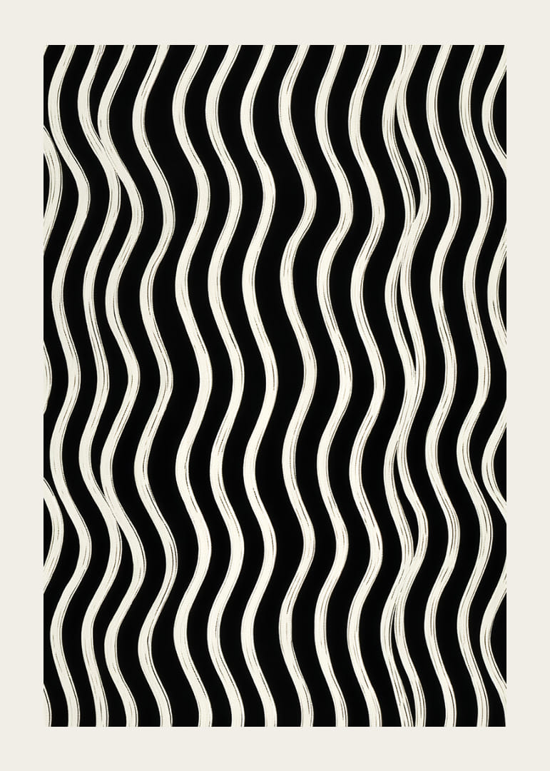 Un model abstract alb-negru de linii ondulate care creează mișcare și armonie.-12