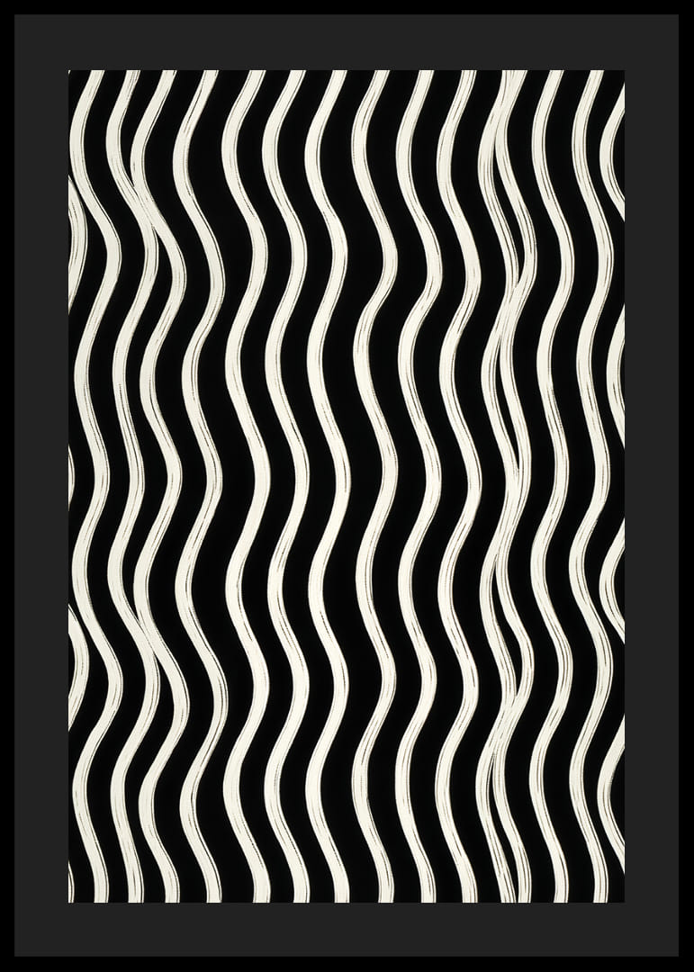 Un model abstract alb-negru de linii ondulate care creează mișcare și armonie.-12