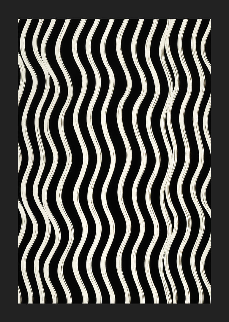 Un model abstract alb-negru de linii ondulate care creează mișcare și armonie.-12