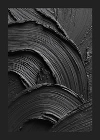 Abstract black brush strokes form a wavy and dramatic pattern.-1