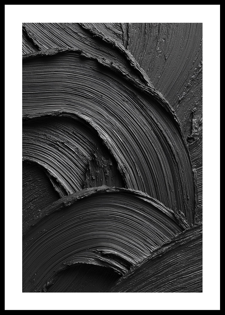 Abstract black brush strokes form a wavy and dramatic pattern.-12