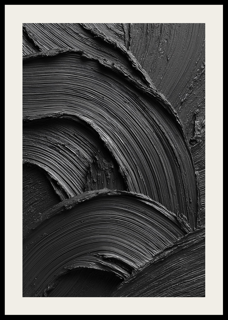 Abstract black brush strokes form a wavy and dramatic pattern.-12
