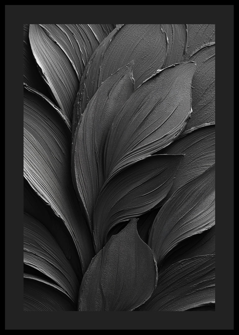 Mörka, eleganta blad formar en harmonisk dans.-12