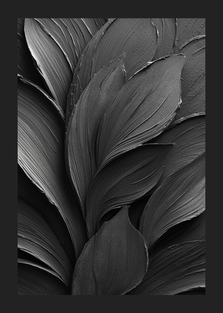 Mörka, eleganta blad formar en harmonisk dans.-12