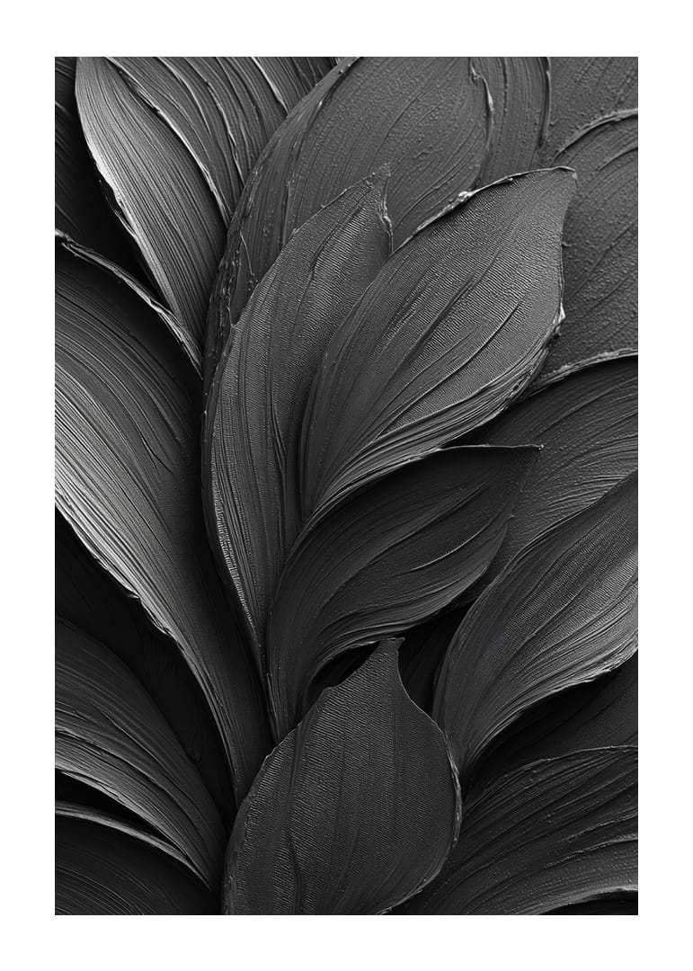 Mörka, eleganta blad formar en harmonisk dans.-12