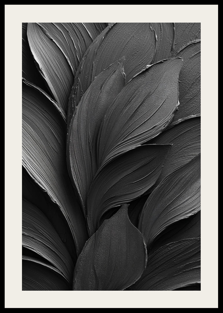 Mörka, eleganta blad formar en harmonisk dans.-12
