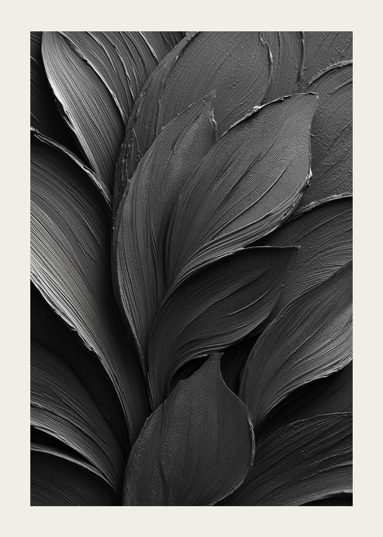 Mörka, eleganta blad formar en harmonisk dans.-12