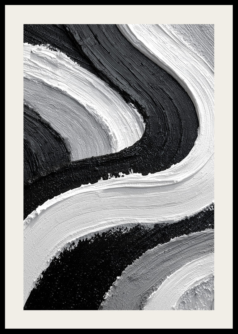 Dramatiska svartvita strömningar fångar ögat.-12