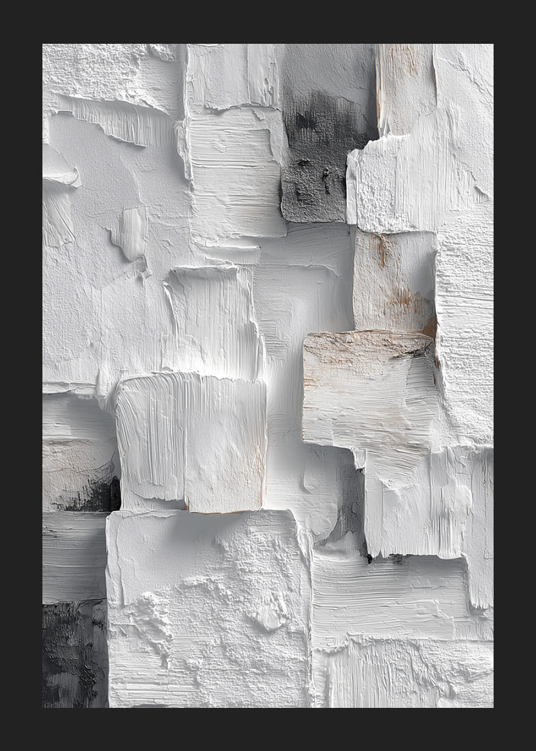 Dramatiskt spel av lager i vitt och grått.-12