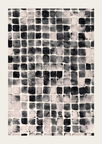 Ett fascinerande nätverk av svartvita fyrkanter skapar djup.-3