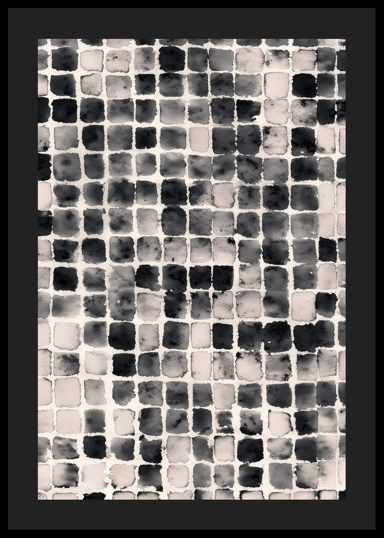 Ett fascinerande nätverk av svartvita fyrkanter skapar djup.-12