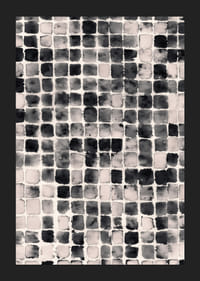 Ett fascinerande nätverk av svartvita fyrkanter skapar djup.-5