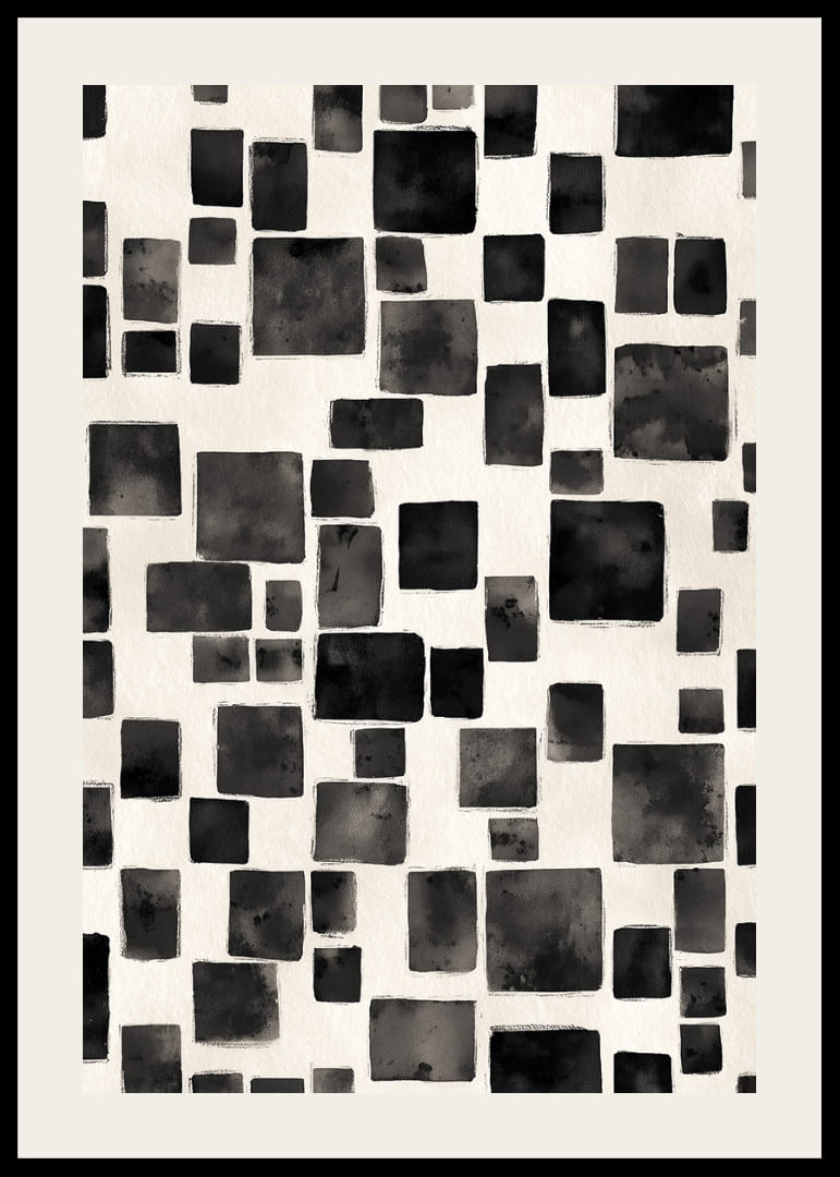 Een harmonieus spel van zwarte en witte rechthoeken creëert visuele elegantie.-12