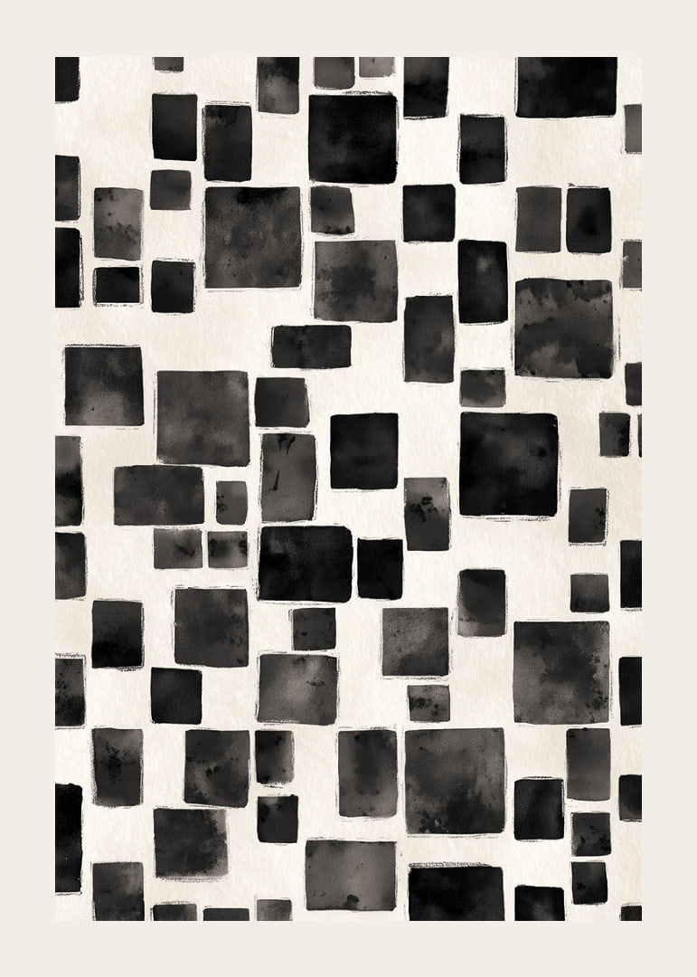 A harmonious play of black and white rectangles creates visual elegance.-12