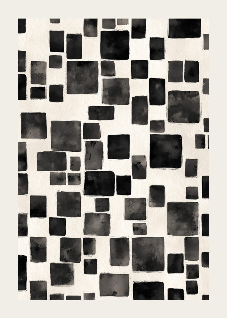 Een harmonieus spel van zwarte en witte rechthoeken creëert visuele elegantie.-12