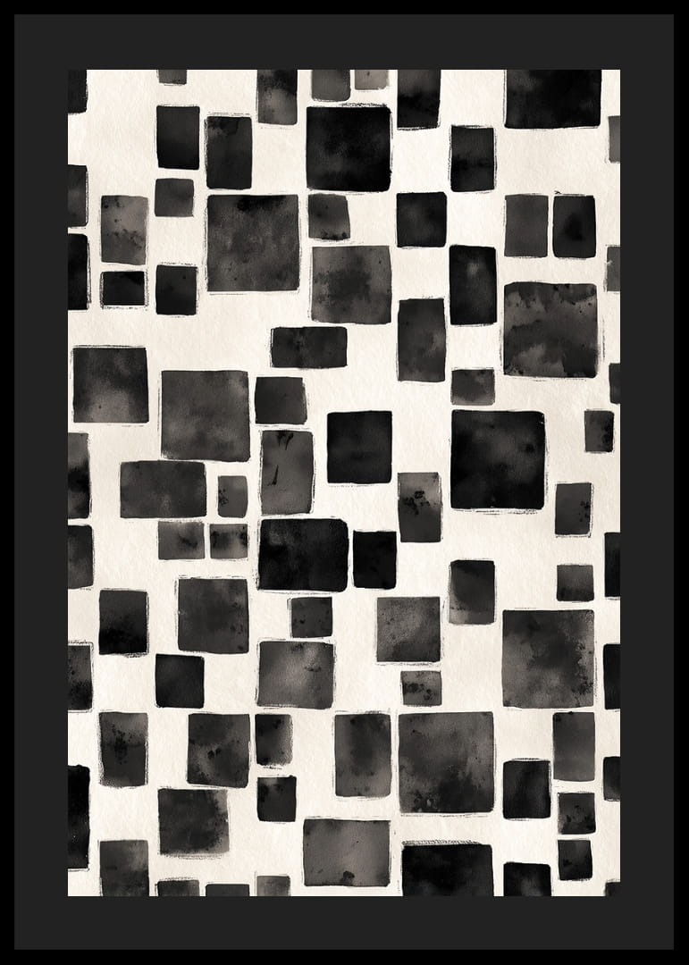 Een harmonieus spel van zwarte en witte rechthoeken creëert visuele elegantie.-12