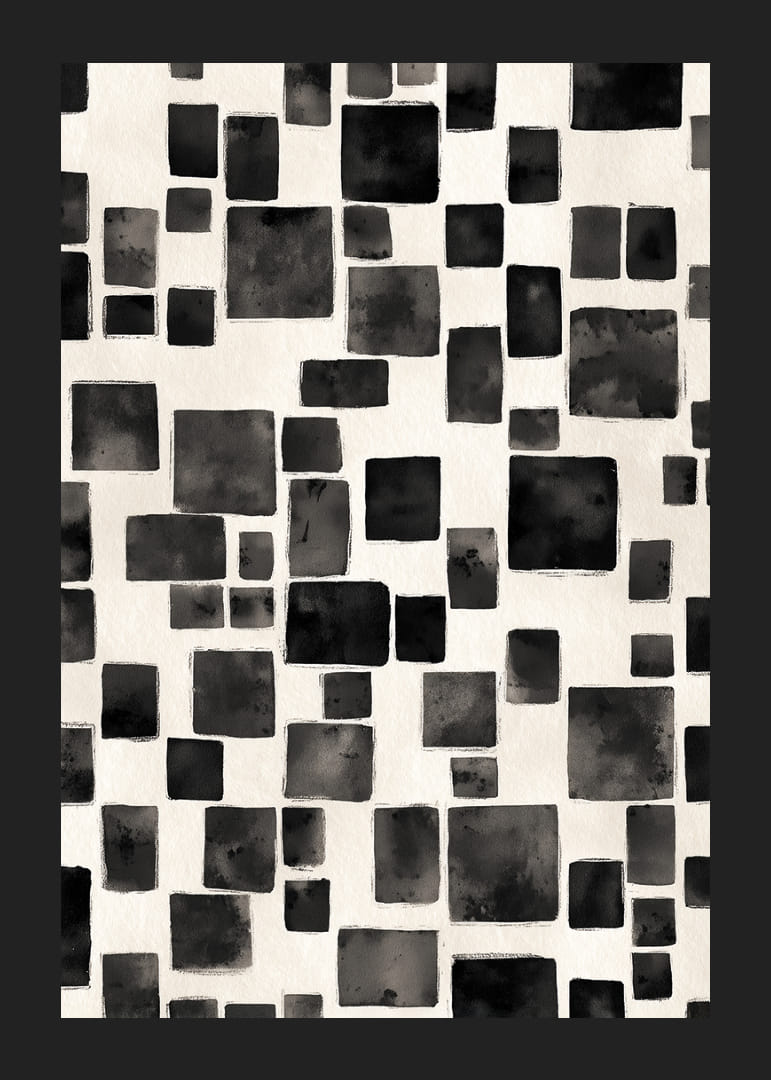 Een harmonieus spel van zwarte en witte rechthoeken creëert visuele elegantie.-12