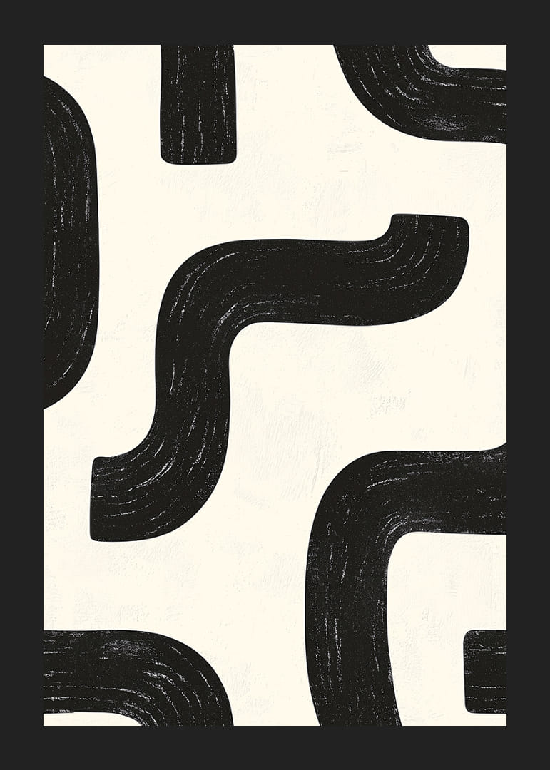 Svartvita kurvor skapar en dynamisk visuell rytm.-12