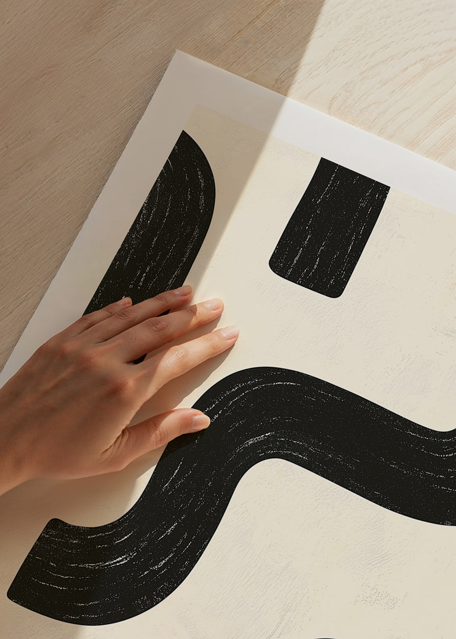 Black and white curves create a dynamic visual rhythm.-12