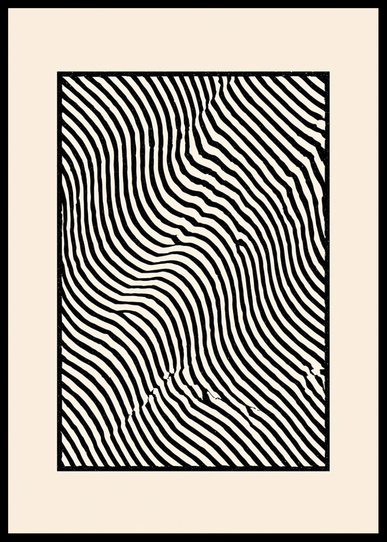 Black lines gracefully curve towards a soothing symmetry.-12