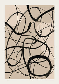 Black and white lines intertwine in an elegant, abstract pattern.-3