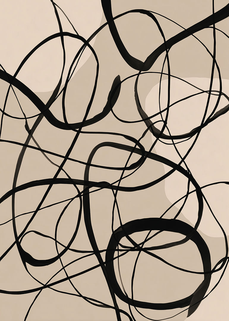 Linii albe și negre se împletesc într-un model elegant, abstract.-12