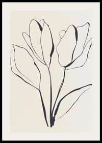 Stylish flower posters with minimalist design and stylish lines.-2