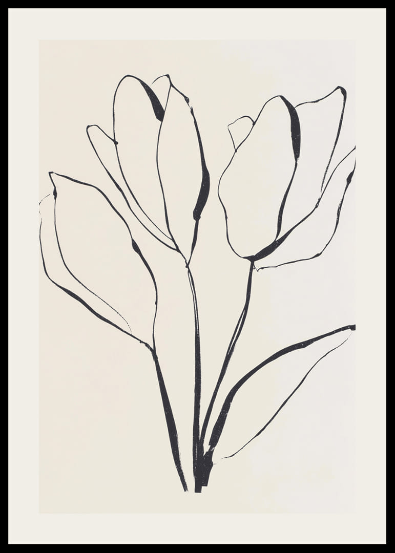 Stylish flower posters with minimalist design and stylish lines.-12