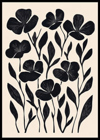 Florile negre dansează pe un fundal luminos.-0