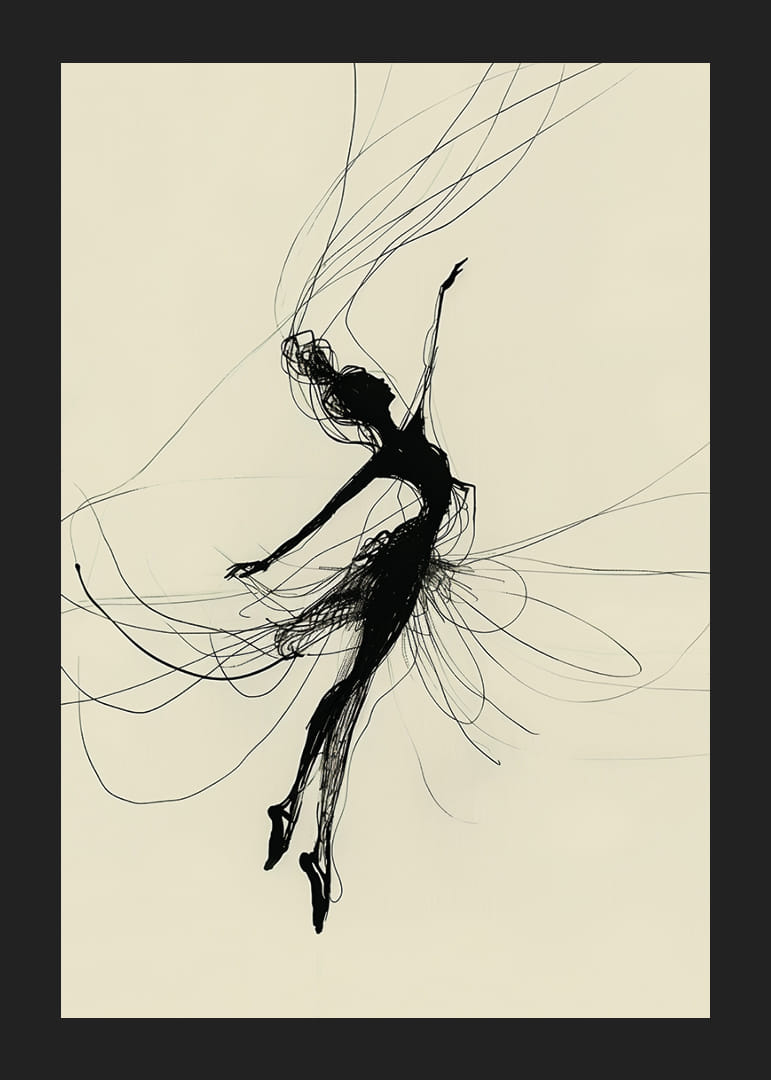 A silhouette dances elegantly against a cream-colored background.-12
