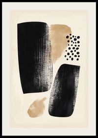En poster med elegant svart och beige abstrakt design.-2
