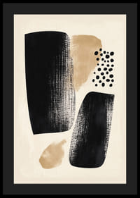 En poster med elegant svart och beige abstrakt design.-4