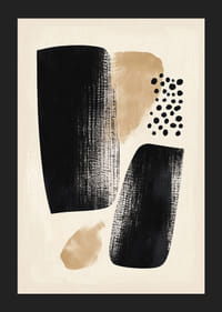 En poster med elegant svart och beige abstrakt design.-5