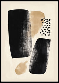 Un poster cu un design abstract elegant în negru și bej.-2