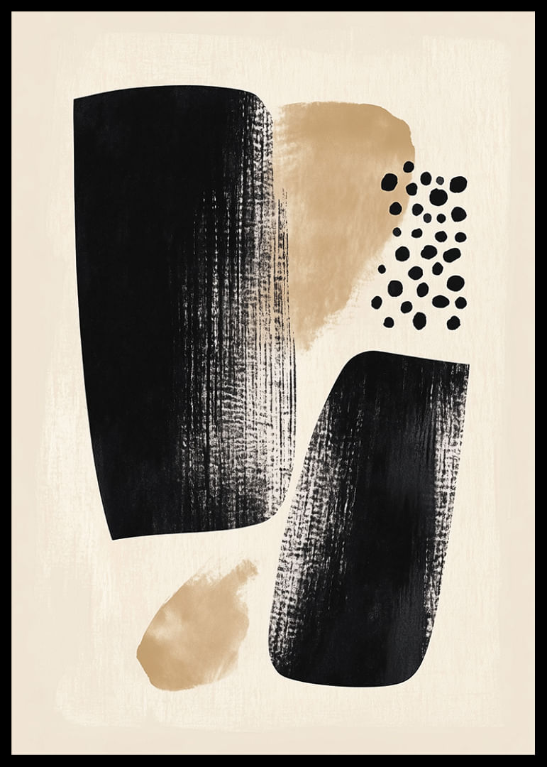 Un poster cu un design abstract elegant în negru și bej.-12