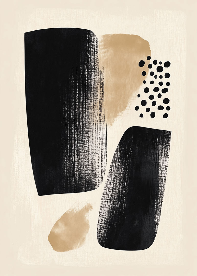 Un poster cu un design abstract elegant în negru și bej.-12