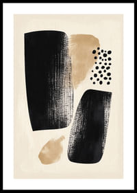 Un poster cu un design abstract elegant în negru și bej.-0