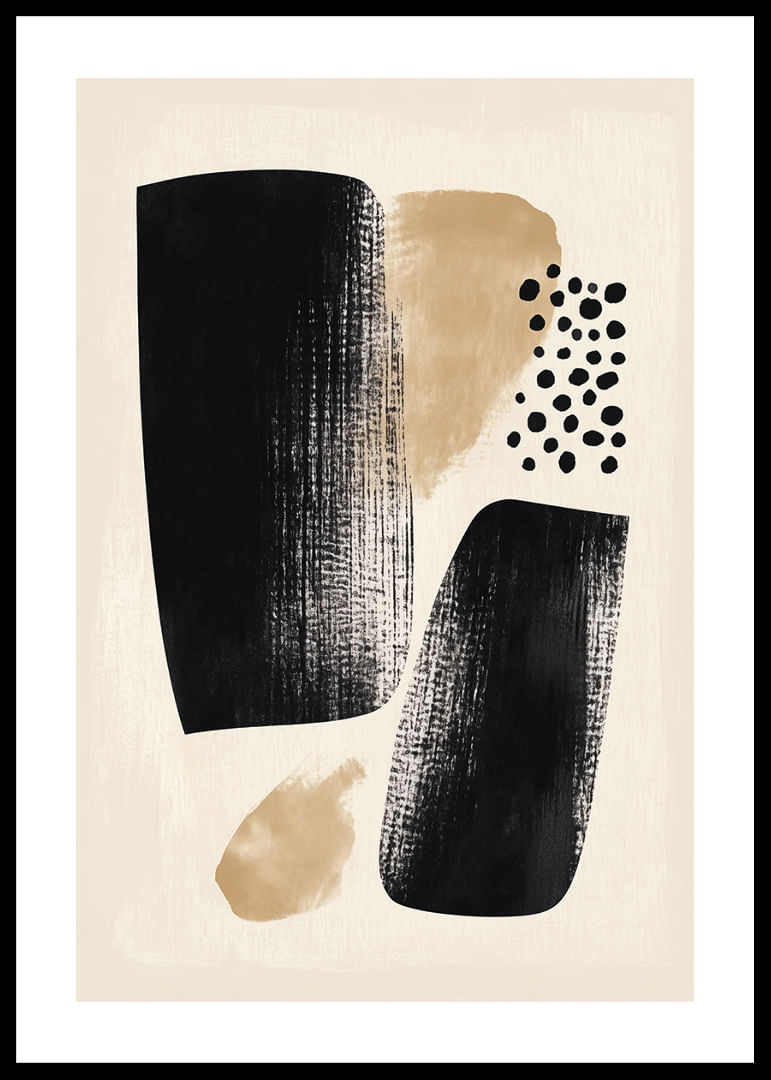 Un poster cu un design abstract elegant în negru și bej.-12