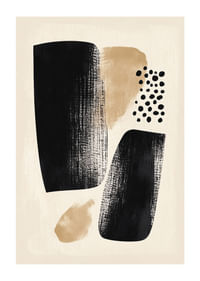Un poster cu un design abstract elegant în negru și bej.-1