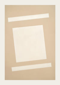 Ett enkelt motiv av vita former på beige bakgrund.-3