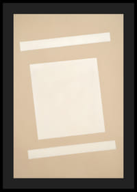 Ett enkelt motiv av vita former på beige bakgrund.-4