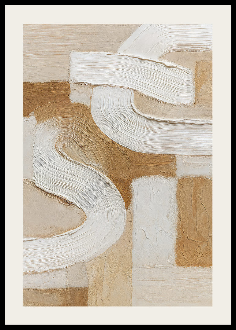 Soft earth tones with sweeping white lines create tranquility.-12