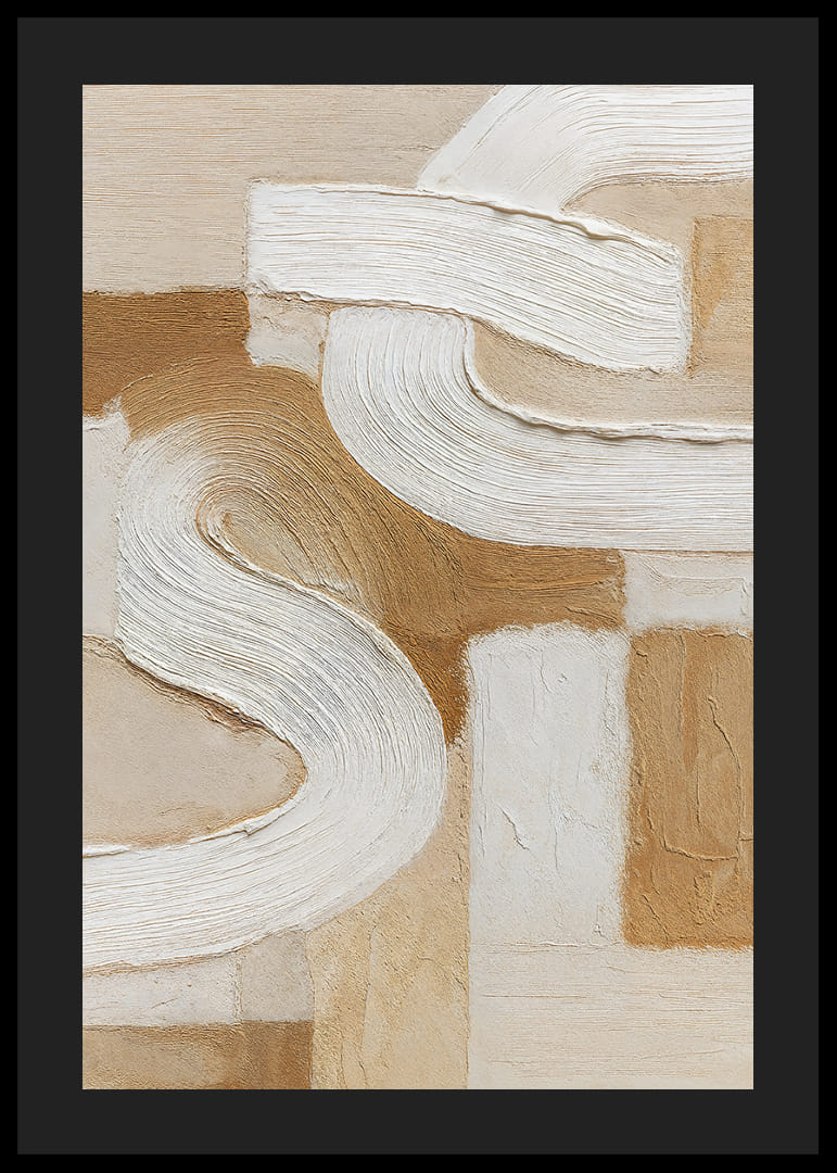 Soft earth tones with sweeping white lines create tranquility.-12