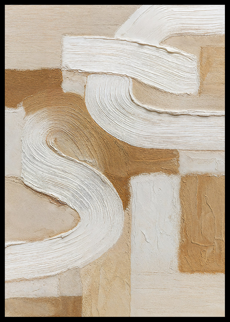 Soft earth tones with sweeping white lines create tranquility.-12
