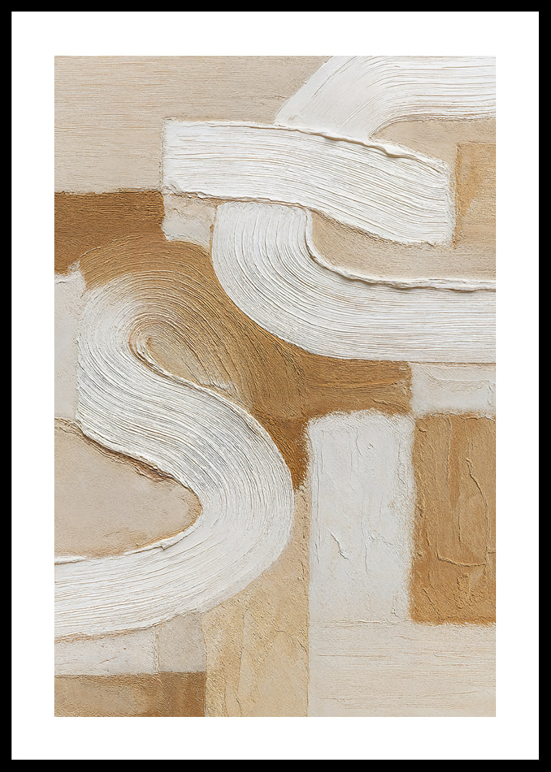 Soft earth tones with sweeping white lines create tranquility.-12
