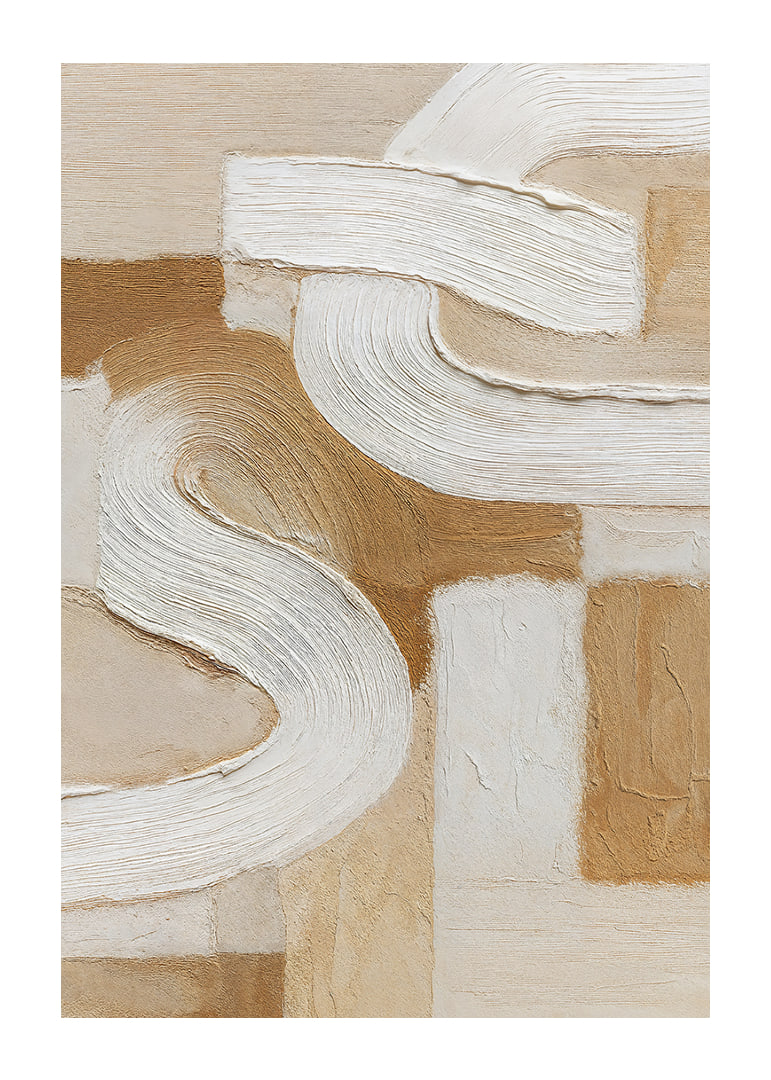 Soft earth tones with sweeping white lines create tranquility.-12