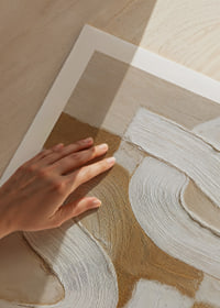 Soft earth tones with sweeping white lines create tranquility.-9