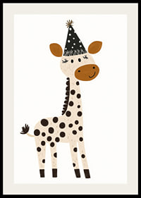 A festive giraffe spreads joy and playfulness.-2
