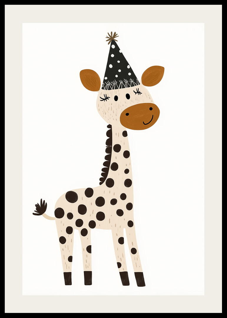 A festive giraffe spreads joy and playfulness.-12