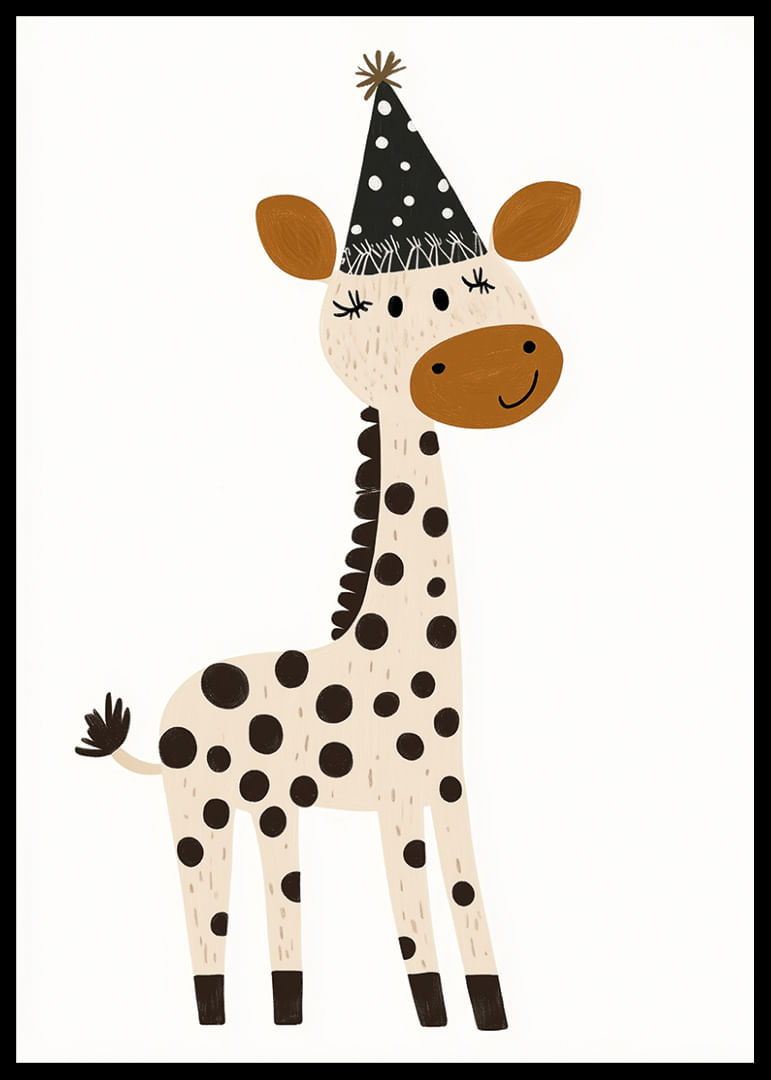 A festive giraffe spreads joy and playfulness.-12